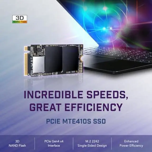 Alt view image 3 of 5 - Transcend 1TB M.2 2242 SSD, Up to 5000MB/s, PCIe Gen4x4 3D TLC NAND, for Ultra-Thin Laptops, Lenovo ThinkPad, Yoga Gen 6, ASUS ExpertBook, ZenBook, Mini PC, DRAM-Less Design for Low Power Consumption