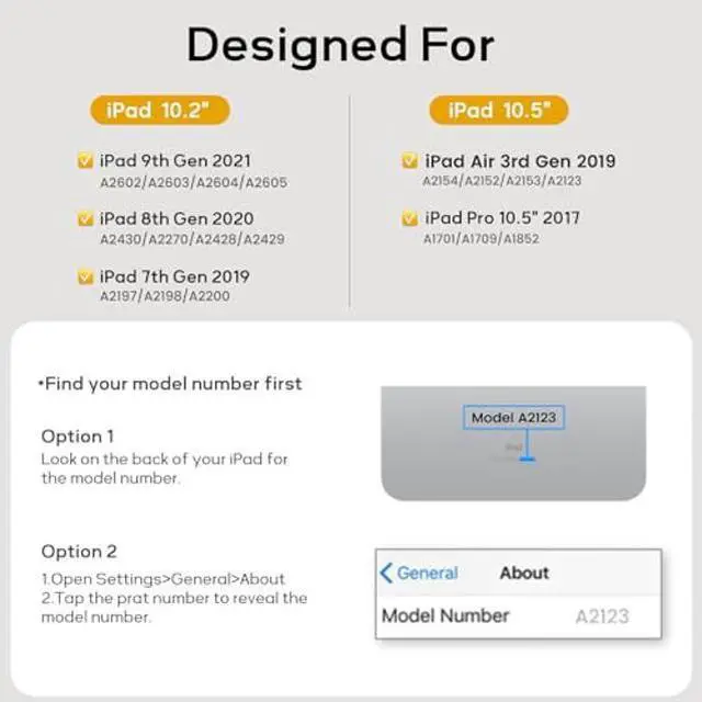 Alt view image 2 of 5 - Keyboard Case for iPad 9th/8th/7th Generation 10.2 inch 2021/2020/2019 & ipad Pro 10.5-inch & ipad Air 3 2019-Backlit Detachable keyboard 360° Rotatable Folio Cover with upper pencil holder-(Black)