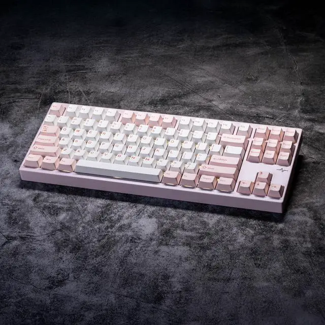 Alt view image 3 of 5 - KEEBMONKEY WOBKEY Crush 80 Reboot CNC Aluminum 5-Second Quick-Release Triple-Mode Connectivity Mechanical Keyboard with Superior Acoustics (Pro Pink)