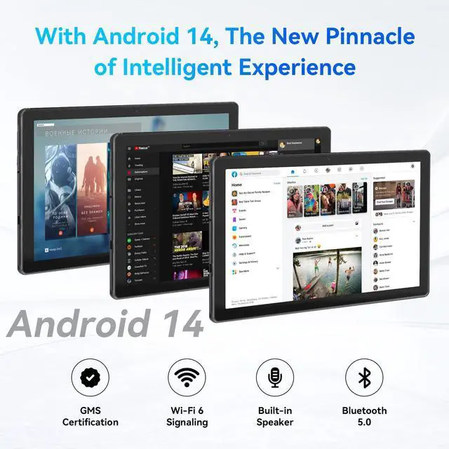 Alt view image 3 of 5 - Android Tablet, 10.1 inch Tablets with 1280 * 800 IPS HD Touchscreen, Octa-Core Processor, 8(3+5) GB RAM 64GB ROM, 1TB TF Card Expandable, 5G/2.4G WiFi, BT 5.0,Dual Camera, Google Tablet