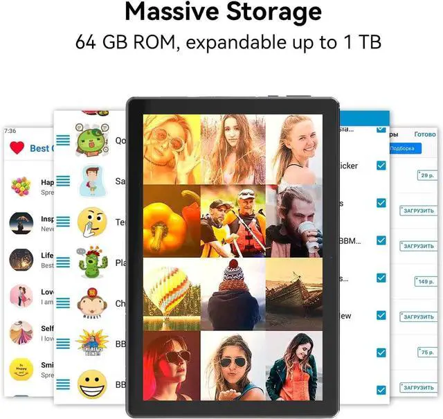 Alt view image 5 of 5 - Android Tablet, 10.1 inch Tablets with 1280 * 800 IPS HD Touchscreen, Octa-Core Processor, 8(3+5) GB RAM 64GB ROM, 1TB TF Card Expandable, 5G/2.4G WiFi, BT 5.0,Dual Camera, Google Tablet