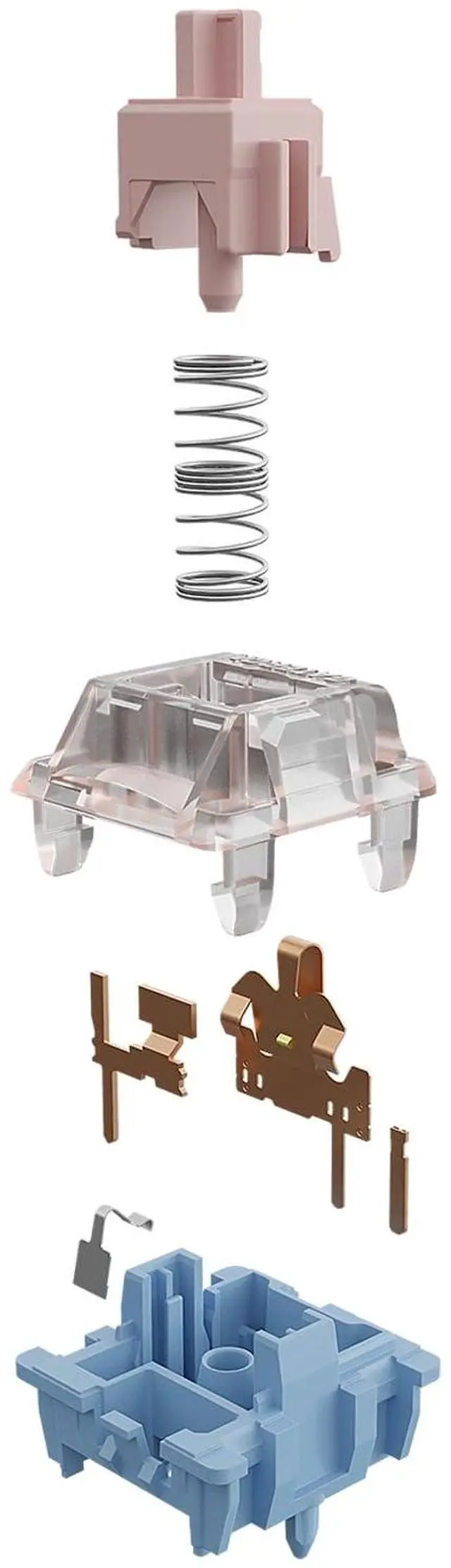 Alt view image 5 of 5 - Gateron Melodic Keyboard Switches,Clicky RGB 5-Pin Pre-lubed Bulk Switches,60gf Segmented Feel for MX Mechanical Gaming Keyboard(Melodic,72PCS)