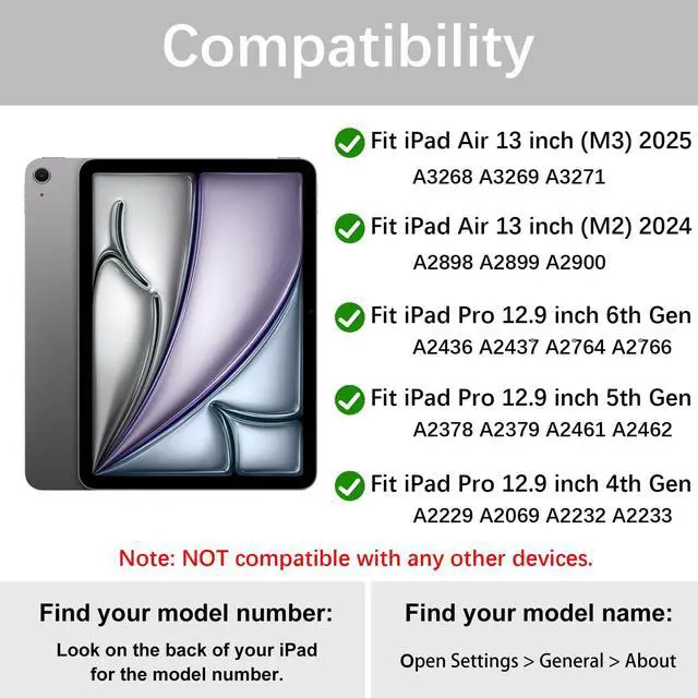 Alt view image 2 of 5 - Divufus Keyboard Case for iPad Air 13 Inch (M3 2025/M2 2024), Pro 12.9 6th/5th/4th Generation 2022/2021/2020 [Magnetic Detachable Wireless Keyboard] Folio Stand Case with Pencil Holder, Blue