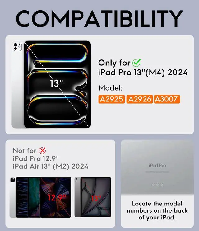 Alt view image 2 of 5 - CHESONA iPad Pro 13 Case with Detachable Keyboard, Pencil Holder, Multi-Angles, Wireless Folio Case for iPad Pro 13'' White