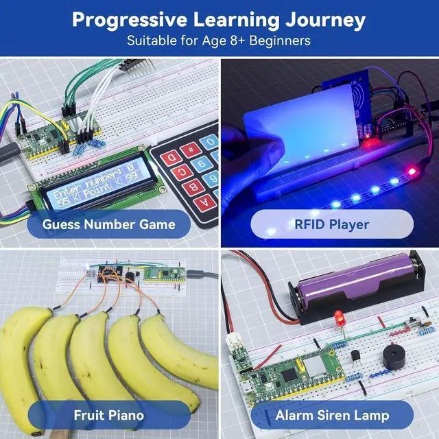 Alt view image 3 of 5 - SunFounder Raspberry Pi Pico W Ultimate Starter Kit with Online Tutorials, RoHS Compliant, 450+ Items, 117 Projects, MicroPython, C/C++ (Compatible with Arduino IDE)