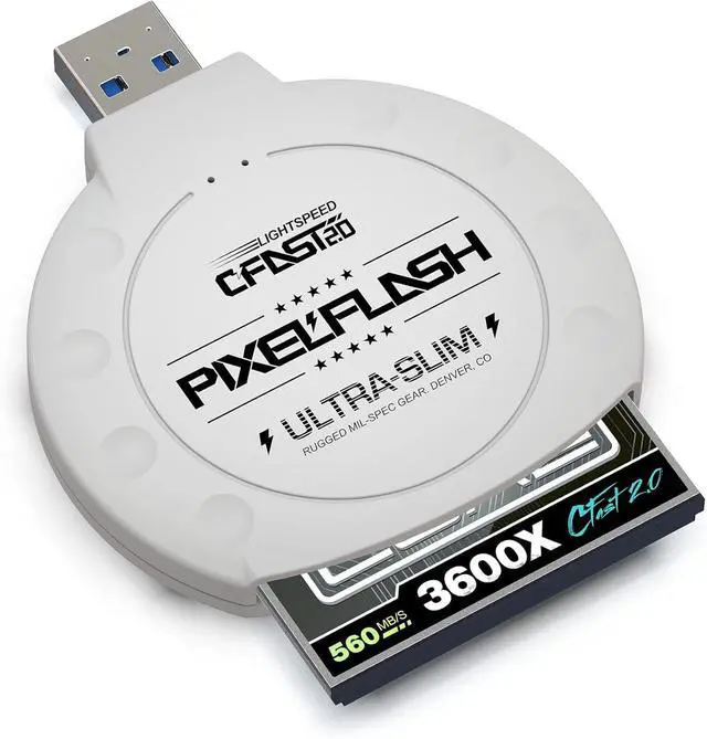Alt view image 5 of 5 - PixelFlash CFast 2.0 Card Reader (White) - Memory Card Adapter with USB 3.0, 500Mb/s File Transfer, Ultra-Slim & Anti-Slip Rubber Shell, Compatible with Most Brands & OS