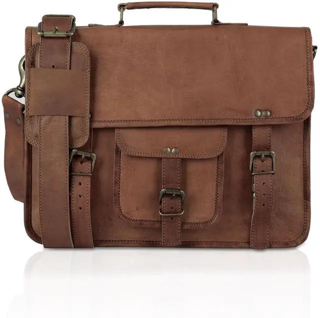 Main image of Vintage 15 Inch Laptop Messenger Bag briefcase Satchel laptop bag for Men and Women
