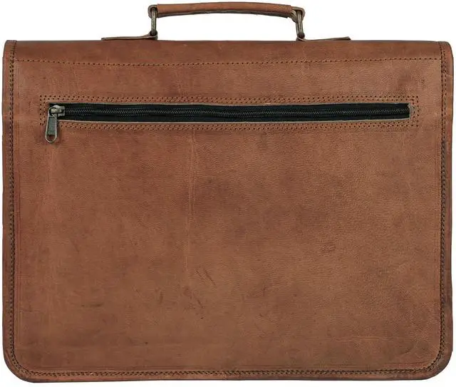 Alt view image 4 of 5 - Vintage 15 Inch Laptop Messenger Bag briefcase Satchel laptop bag for Men and Women