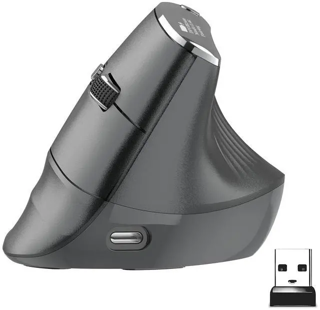 Main image of Eelexa New Dual Mode Ergonomic Mouse, Rechargeable Bluetooth Vertical Ergo Mouse Wireless 5 Adjustable DPI, Silent 2.4GHz Optical Carpal Tunnel Mouse for Compatible with Laptop, PC(Right Hand)