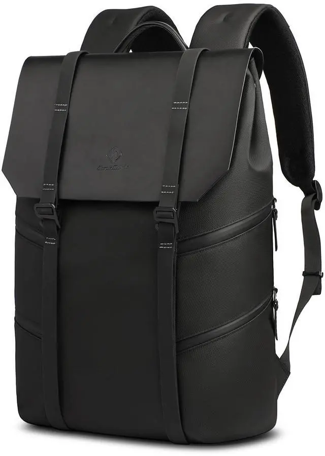 Main image of hk Backpack for Men Flap Laptop Backpacks 15.6 Inch Travel Business Backpack Waterproof Anti-Theft Computer Bag for College Work Hiking Vintage Casual Rucksack