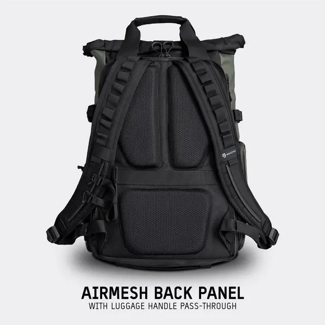 Alt view image 3 of 5 - WANDRD PRVKE 21L Backpack: Weather-Resistant Travel & Camera Backpack with Laptop Sleeve, Quick Side Access, Clamshell Opening  Ideal Photography & Travel Bag (Wastach Green)