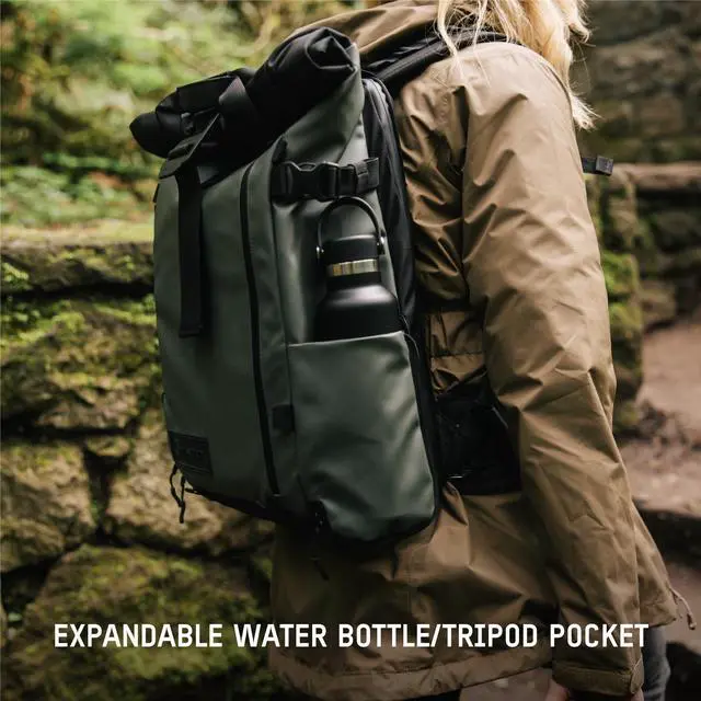 Alt view image 4 of 5 - WANDRD PRVKE 21L Backpack: Weather-Resistant Travel & Camera Backpack with Laptop Sleeve, Quick Side Access, Clamshell Opening  Ideal Photography & Travel Bag (Wastach Green)