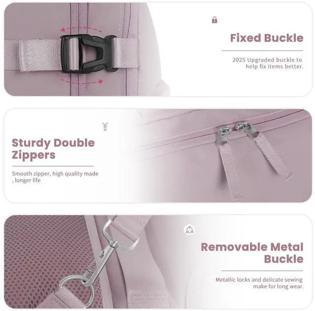 Alt view image 5 of 5 - Sinaliy Travel laptop Backpack for Women, Personal Item Size Flight Approved, 16 Inch Laptop Bag with Multi-Pockets, College Computer Bag, Waterproof Carry On Backpack Casual Daypack Backpack