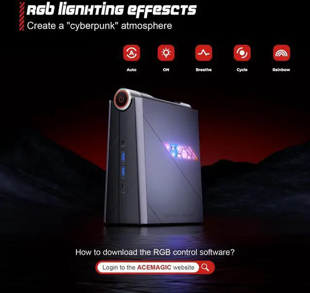 Alt view image 4 of 5 - ACEMAGIC Mini PC Gaming PC-Computer: Intel Core i7-11700B Processor (8C/16T,up to 4.8GHz) 16GB DDR4 512GB NVMe SSD Micro Computers - Small Desktop PC [WiFi6/BT5.2] Support 4K Triple Display