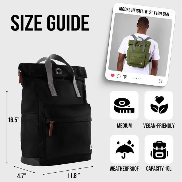 Alt view image 2 of 5 - ORI LONDON Travel Backpack - Medium Nylon Rolltop Backpack for Men & Women for Laptop & Accessories - The Canfield, Burnt Blue