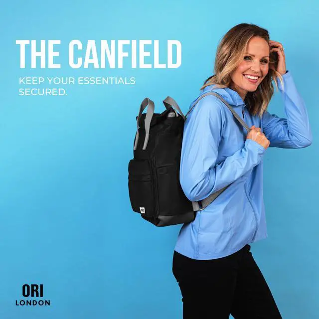 Alt view image 3 of 5 - ORI LONDON Travel Backpack - Medium Nylon Rolltop Backpack for Men & Women for Laptop & Accessories - The Canfield, Burnt Blue
