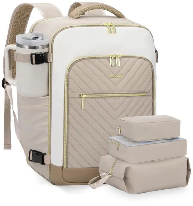 Main image of LOVEVOOK Large Travel Backpack for Women, TSA Carry on Backpack for Airplanes, 40L Personal Item Travel Bag for Women fits 17" Laptop,Waterproof Carry on Bag Airplane Approved with 3 Packing Cubes