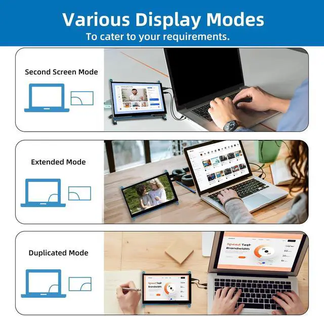 Alt view image 5 of 5 - iPistBit 7 Inch LCD Touch Screen, 1024x600 IPS Display with Stand, HDMI Portable Monitor for Raspberry Pi 5/4B/3B+/3B/B+/Zero/400, BB Black, Windows 10 8 7, Free Driver