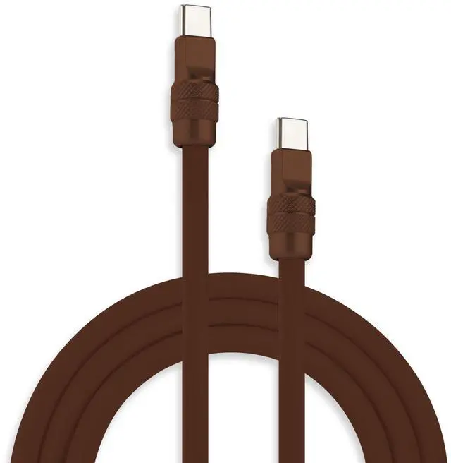 Main image of chubbycable Chubby 2.0 Fast Charging Cable Durable Soft Silicone USB C Cable 240W Extra Thick Phone Charger Cord Data Transfer Cord, Chocolate+Chocolate, Type-C to Type-C, 16.4 FT