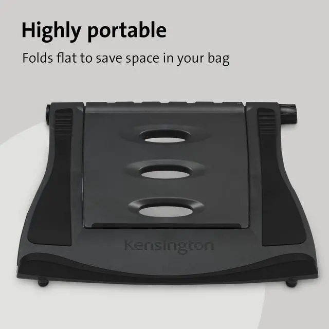 Alt view image 4 of 5 - Kensington Easy Riser Portable Ergonomic Laptop Cooling Stand (12"-17") for Laptops, Chromebooks Macbooks and Wacom devices  Grey (K60112AM), Gray