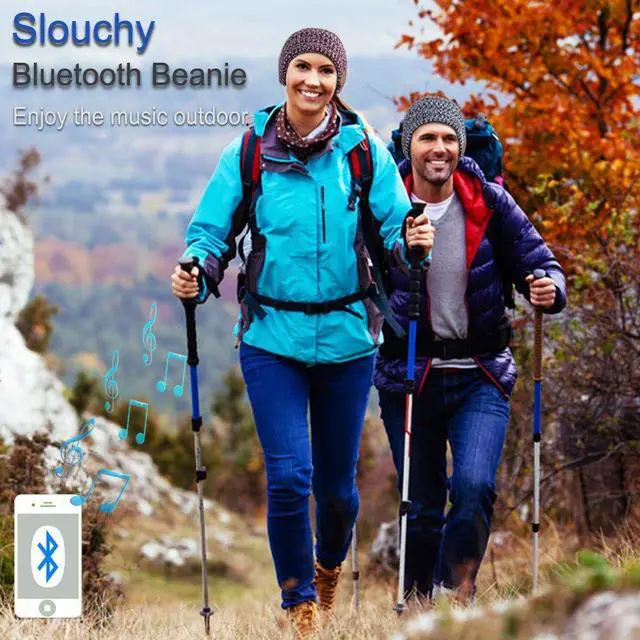 Alt view image 2 of 5 - Qshell Bluetooth Beanie Hat, Winter Warm Soft Trendy Cap with Wireless Headphone Headset Earphone Stereo Speaker Mic Hands Free for Lifestyle Outdoor Sport,Compatible with iPhone Android - Gray