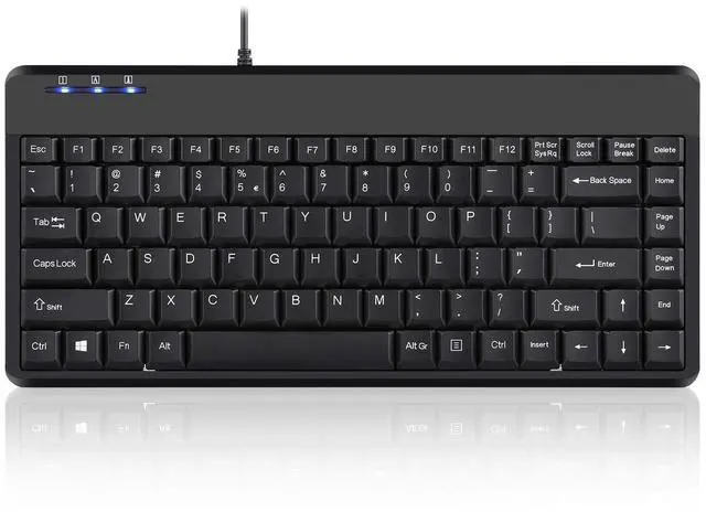 Main image of Perixx PERIBOARD-409H Wired USB Mini Keyboard with 2 USB Hubs, Black, US English Layout
