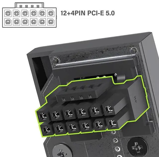 Alt view image 4 of 5 - NFHK 12VHPWR ATX3.0 PCI-E 5.0 Power Modular Male to Female Adapter Extension Up Angled 90 Degree for 3080 3090TI PSU 16Pin 12+4P Graphics Card