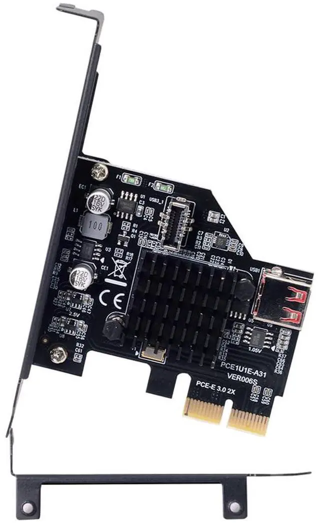 Alt view image 3 of 5 - NFHK USB 3.1 Front Panel Socket USB 2.0 to PCI-E Express Card Adapter for Motherboard
