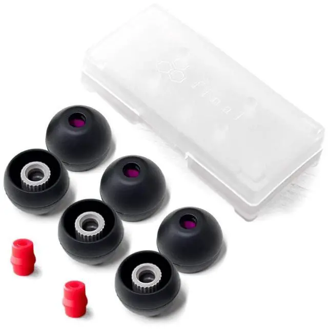 Main image of Final Audio Black+Black/Red Silicone Type E Eartips kit with Case and Nozzle Adaptor Compatible with 1More, AKG, Audio-Technica, Beats by Dre, Campfire Audio, Empire Ears, Shure, Sony, Westone (X-Lg)