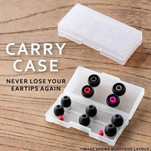 Alt view image 4 of 5 - Final Audio Black+Black/Red Silicone Type E Eartips kit with Case and Nozzle Adaptor Compatible with 1More, AKG, Audio-Technica, Beats by Dre, Campfire Audio, Empire Ears, Shure, Sony, Westone (X-Sm)