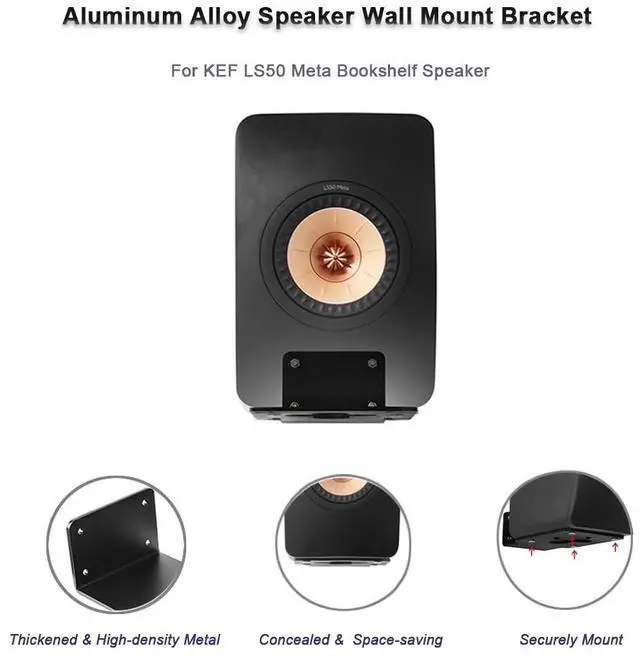 Alt view image 2 of 5 - EUGOOCX Wall Mount Bracket for KEF LS50 Meta, Heavy Duty Metal Stand Bookshelf Speakers Mounting Accessories
