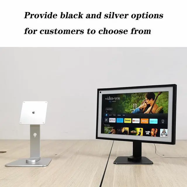 Alt view image 2 of 5 - ATOPHK Stand for Echo 15 & Echo 21, Swivel & Tilt Adjustable Aluminum Stand, 360° Rotation & 50° Tilt, Compatible with Echo Show 15/21, Durable & Non-Slip Design (Silver)