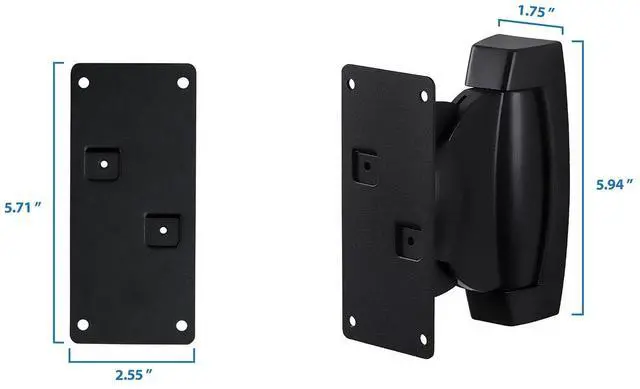 Alt view image 5 of 5 - Mount-It! Heavy-Duty Speaker Wall Mount, Universal Adjustable Design for Bookshelf, Large or Small Speakers, 1 Pair, 22 Lbs Capacity, Black