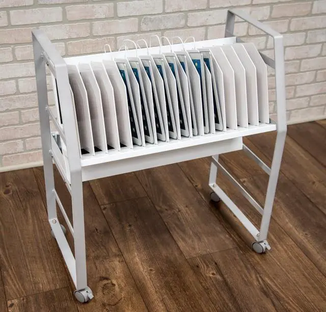 Alt view image 2 of 5 - LUXOR 16-Tablet / Chromebook Open Charging Cart, Easily Accessible, UL and cUL Listed 125V/15A Power Strip (LOTM16)