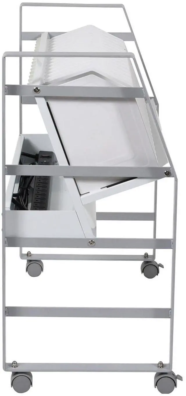 Alt view image 3 of 5 - LUXOR 16-Tablet / Chromebook Open Charging Cart, Easily Accessible, UL and cUL Listed 125V/15A Power Strip (LOTM16)