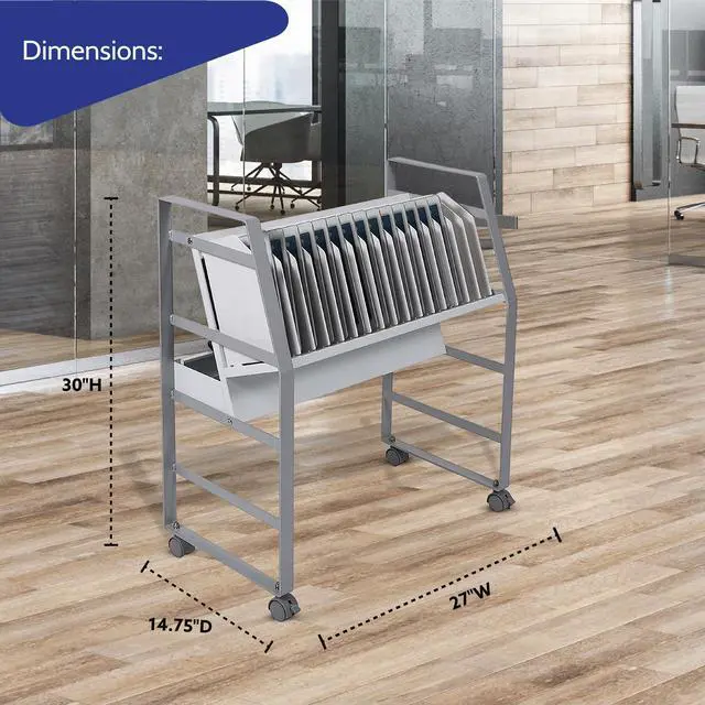 Alt view image 5 of 5 - LUXOR 16-Tablet / Chromebook Open Charging Cart, Easily Accessible, UL and cUL Listed 125V/15A Power Strip (LOTM16)