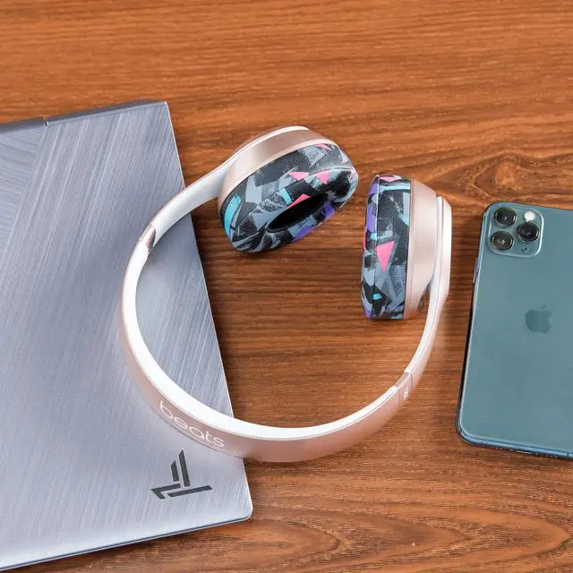 Alt view image 3 of 5 - WC Extra Thick Replacement Earpads for Beats Solo 2 & 3 by Wicked Cushions - Ear Pads for Beats Solo 2 & 3 Wireless ON-Ear Headphones - Soft Leather, Luxury Memory Foam, Strong Adhesive | 90's Black