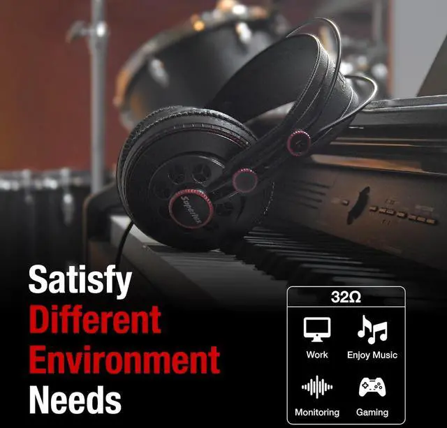 Alt view image 5 of 5 - Superlux HD681 Semi-Open Back Wired Over Ear Headphone with 50mm Neodymium Driver, Single-Sided Cable for Professional Monitoring Recording Headset & Mixing for Guitar Podcast