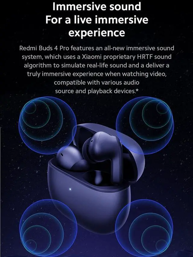 Alt view image 2 of 5 - Xiaomi Redmi Buds 4 Pro Wireless Earbuds Bluetooth 5.3 Earbuds, Up to 43dB Hybrid ANC, Up to 36 Hours Long Battery Life, 3-mic Noise Reduction for Calls, in-Ear Detection, Dual Transparency Modes