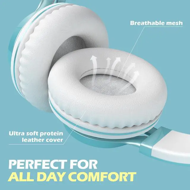 Alt view image 3 of 5 - AILIHEN C8 Headphones Wired, On-Ear Headphones with Microphone and Volume Control, Corded 3.5mm Headset for Boys Girl School Smartphones Chromebook Laptop Computer Tablets Airplane Travel (Lime Green)