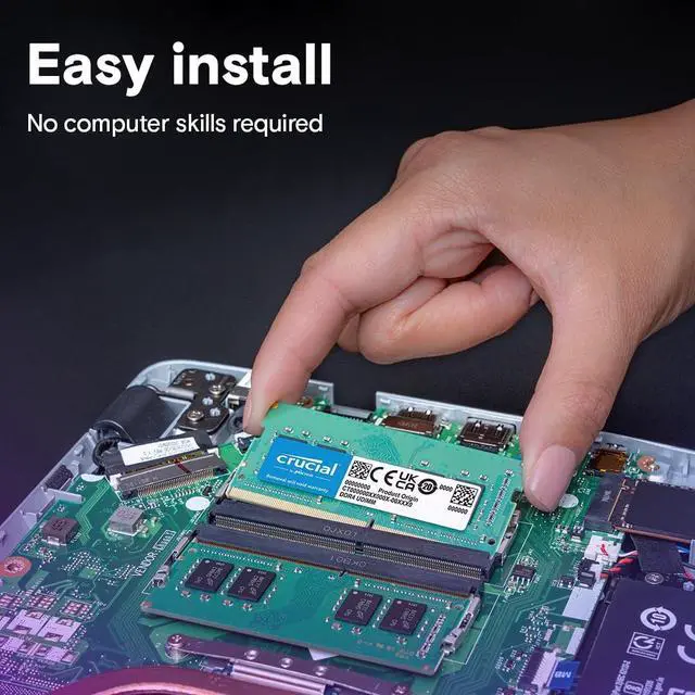 Alt view image 5 of 5 - Crucial 64GB DDR4 RAM Kit (2x32GB), 3200MHz (PC4-25600) CL22 Laptop Memory, SODIMM 260-Pin, Downclockable to 2933/2666MHz, Compatible with 13th Gen Intel Core and AMD Ryzen 7000 - CT2K32G4SFD832A