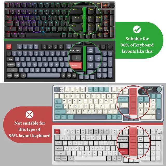Alt view image 2 of 5 - Geekria Keyboard Dust Cover, Clear Acrylic Keypads Cover for 100 Keys Computer Mechanical Keyboard, Compatible with ASUS ROG Strix Scope II 96, Glorious GMMK 2 96, Aula F99