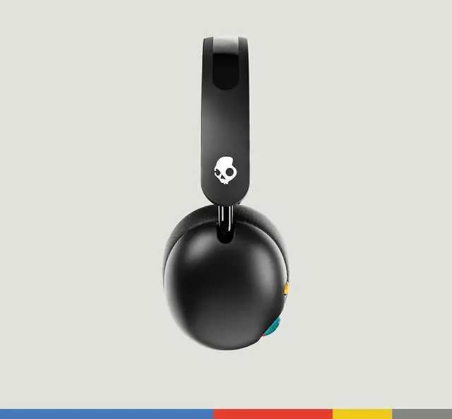 Alt view image 2 of 5 - Skullcandy Grom Wireless Headphones, Volume-Limiting Audio, Comfortable Over-Ear Fit, Designed for Kids 6+, Up to 45 Hours Battery, Backup 3.5mm AUX Cable Included with Built-in Microphone - Black