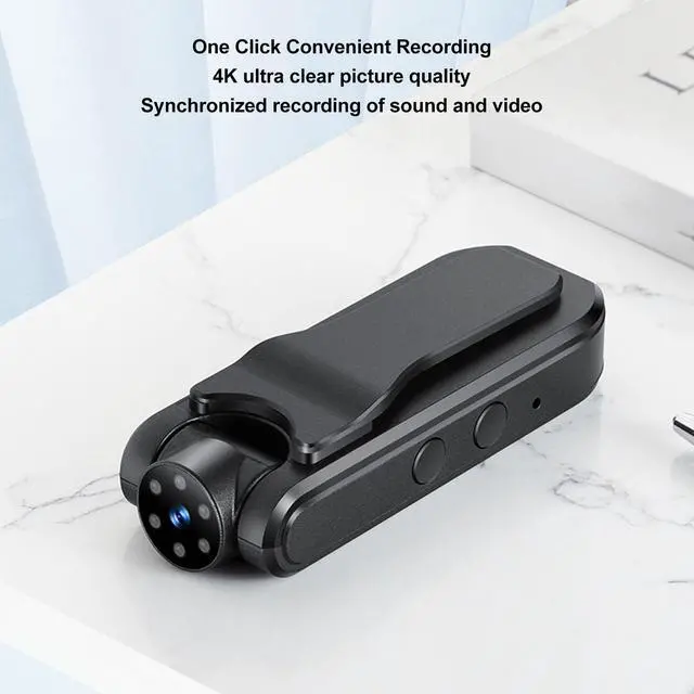 Alt view image 5 of 5 - VBESTLIFE Wearable Camera, 1080P HD Body Worn Camera with Back Clip, Wearable Camcorder, 1000mAh Battery Rechargeable, for Home, Outdoor, Security Guard (Black)