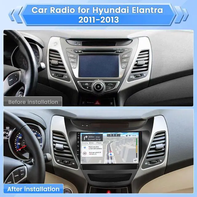 Alt view image 2 of 5 - (1+32G) for 2011-2013 Hyundai Elantra Android 13 Radio, Roinvou 9 Inch Touch Screen Radio Dash Kit with Backup Camera, in-Dash GPS Navigation Support Mirror Link Bluetooth WiFi FM