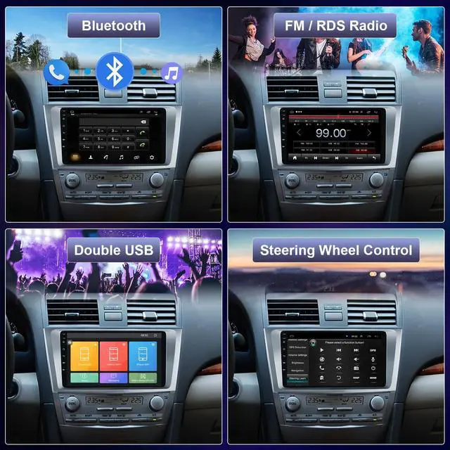 Alt view image 4 of 5 - Car Radio for Toyota Camry 2006 2007 2008 2009 2010 2011, Rimoody Android 13 Car Stereo 9 Inch Touch Screen with GPS Navigation Bluetooth FM/RDS WiFi Mirror Link Backup Camera