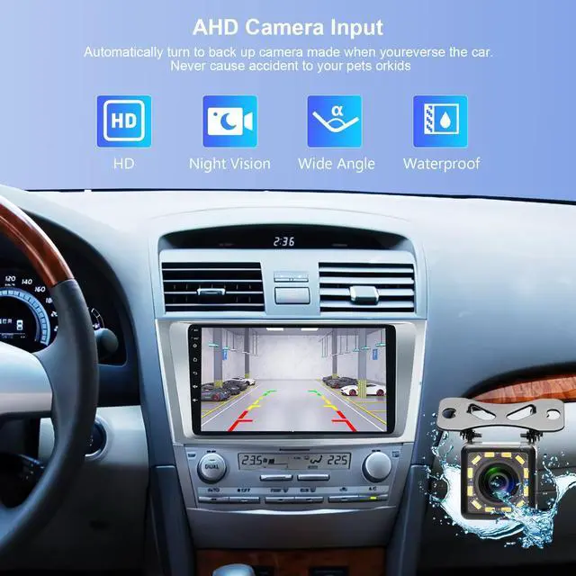 Alt view image 5 of 5 - Car Radio for Toyota Camry 2006 2007 2008 2009 2010 2011, Rimoody Android 13 Car Stereo 9 Inch Touch Screen with GPS Navigation Bluetooth FM/RDS WiFi Mirror Link Backup Camera