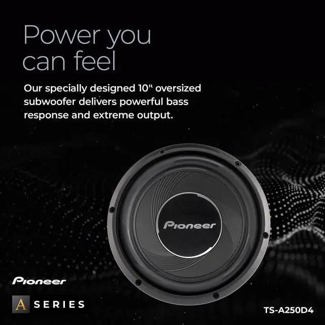 Alt view image 3 of 5 - Pioneer A-Series TS-A250D4 10 Subwoofer  1300W Max, Flexible Wiring, Powerful Bass Output