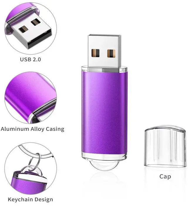 Alt view image 3 of 5 - 64GB Flash Drive 10 Pack 64G USB Flash Drive K&ZZ 64 GB Thumb Drive Memory Stick Gig Stick USB 2.0 Pen Drive Zip Drive Jump Drive, 5 Colors (Purple, Blue, Pink, Green, Orange)