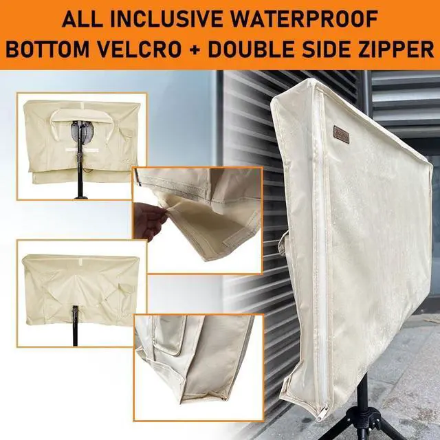 Alt view image 5 of 5 - Outdoor TV Cover 80-85 Inches, HOMEYA 600D Heavy Duty Waterproof & Weatherproof TV Screen Protector with Double Zipper, Velcro Seal, Fits Most TV Mounts and Stands, for Outside LED LCD Flat Screen TVs